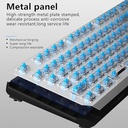Aula F3087 Mechanical Gaming Keyboard with Rainbow Backlit LED - BLUE Switches, Arabic/English(( COLOR WHITE))