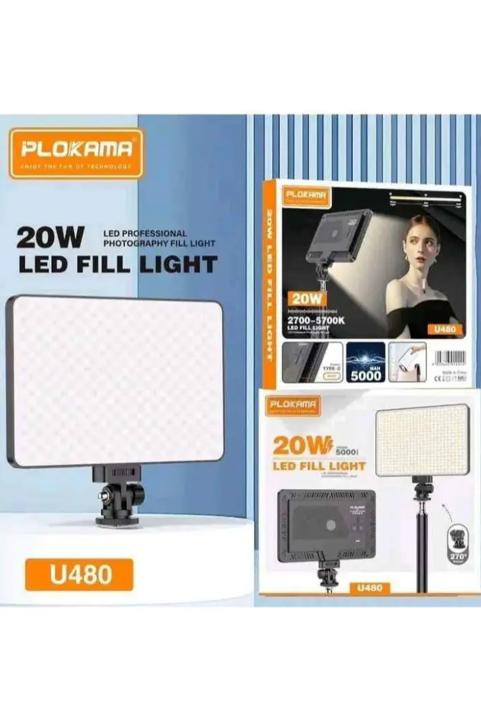 إضاءة تصوير بلوكاما U480 PRO RGB LED بقدرة 20 وات وبطارية 5000 مللي أمبير 2700-5700K