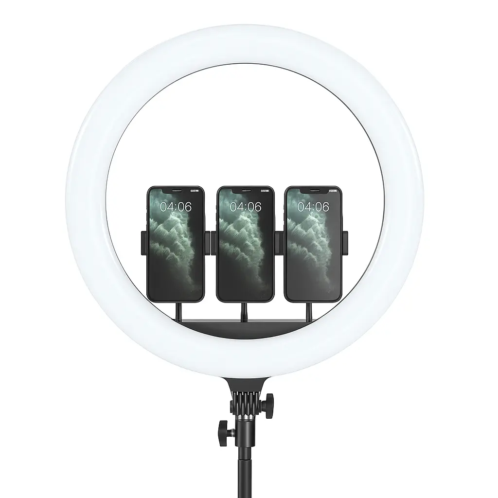 MF-36 14" LED Ring Light Kit with Tripod, 3 Phone Holders and Remote