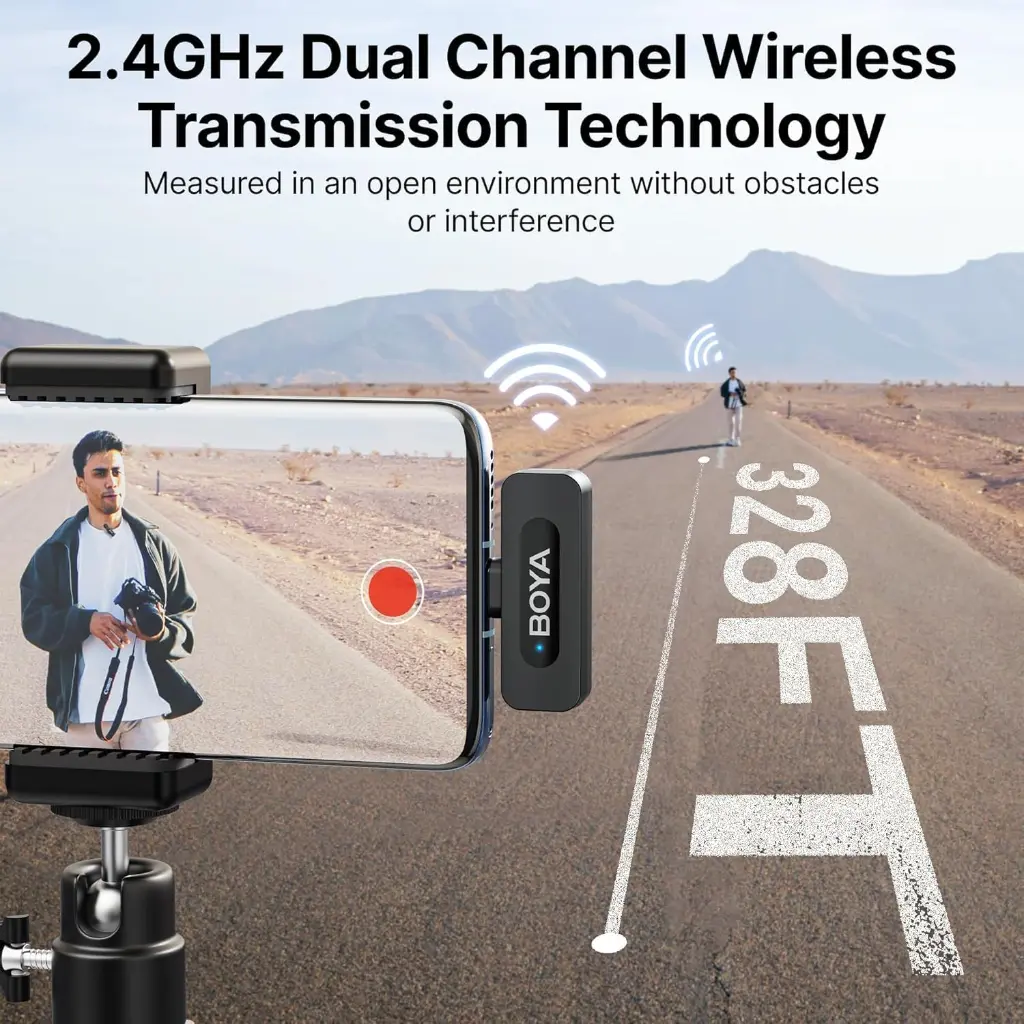 ميكروفون BOYA BY-V10 لاسلكي فائق الصغر 2.4GHz مع مُستقبِل USB-C