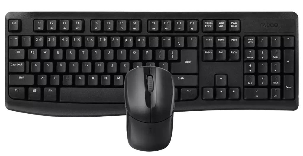 Rapoo X1800 PRO 2.4 GHz Wireless Keyboard and Mouse Combo, Arabic Layout