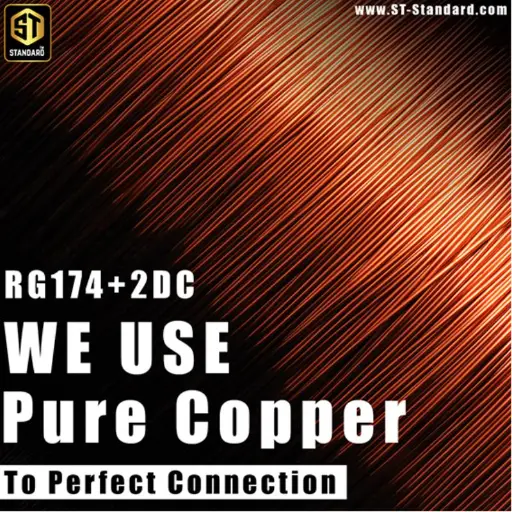 كابل كاميرات محوري ST-C50P من نوع RG174 بطول 100 متر