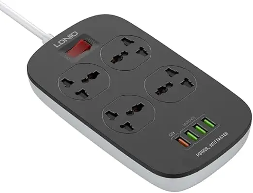 LDNIO SC4407 Fast Charging Power Strip, QC3.0 USB, Surge Protector, Universal Outlets