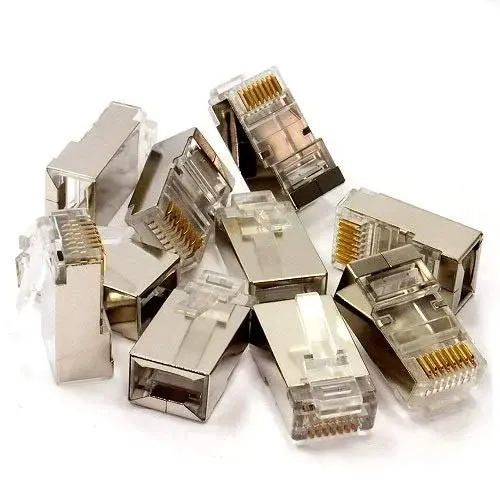 كونكتور RJ45 معدني محمي Cat6/Cat6e ذكر 8P8C للكبس