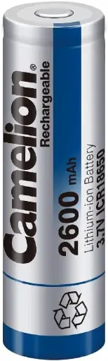 بطارية Camelion ICR18650F-26 ليثيوم-أيون 3.7 فولت 2600 مللي أمبير رأس مسطح