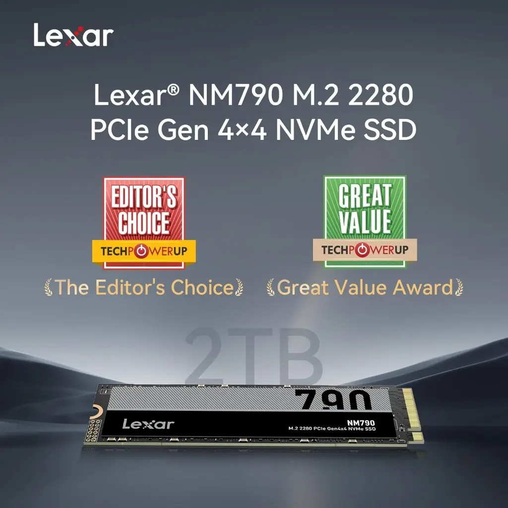 Lexar NM790 2TB M.2 2280 PCIe Gen4x4 NVMe Internal SSD, Up to 7400MB/s