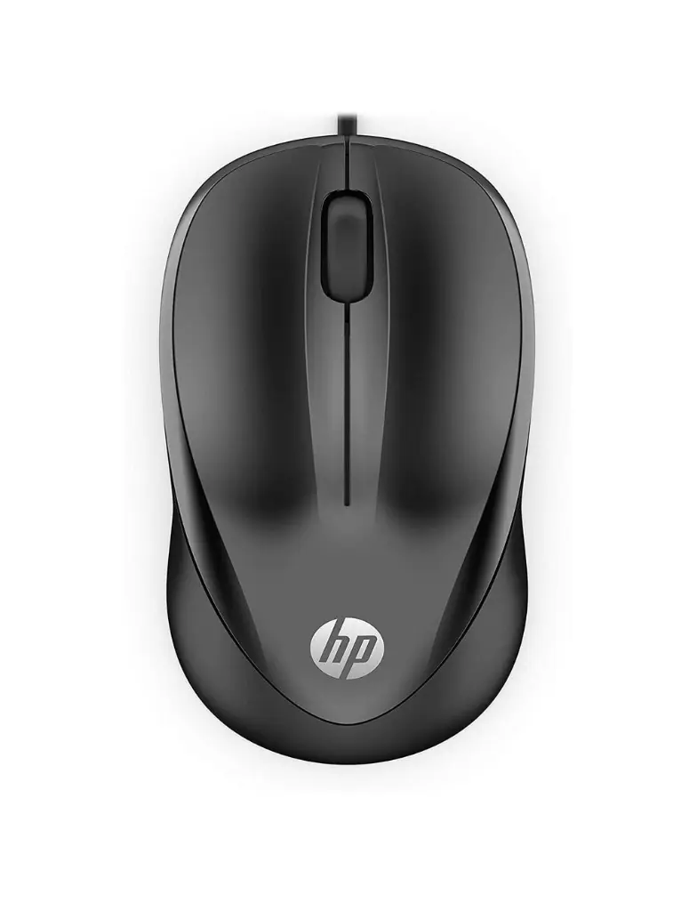HP Wired Mouse 100 (6VY96AA) - Black Optical USB-A Mouse with 1600 DPI