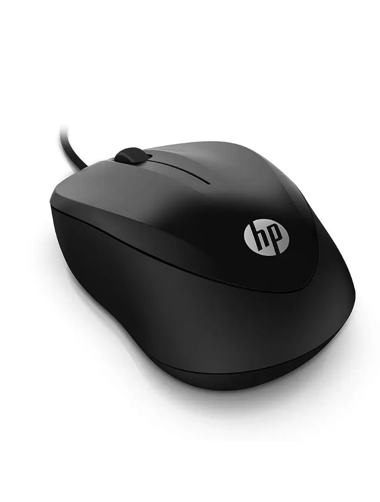 HP Wired Mouse 100 (6VY96AA) - Black Optical USB-A Mouse with 1600 DPI