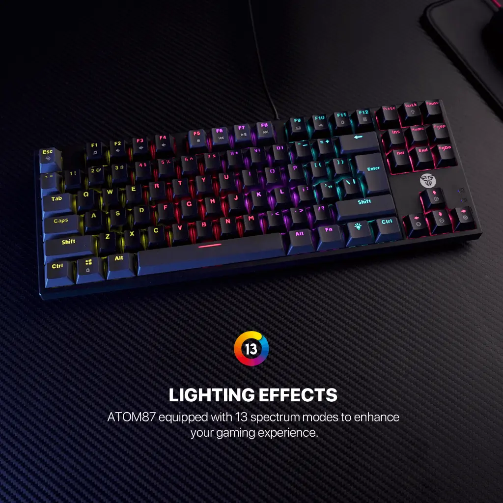 Fantech MK876V2 ATOM87 Sumi Mechanical Gaming Keyboard - Gray/Black