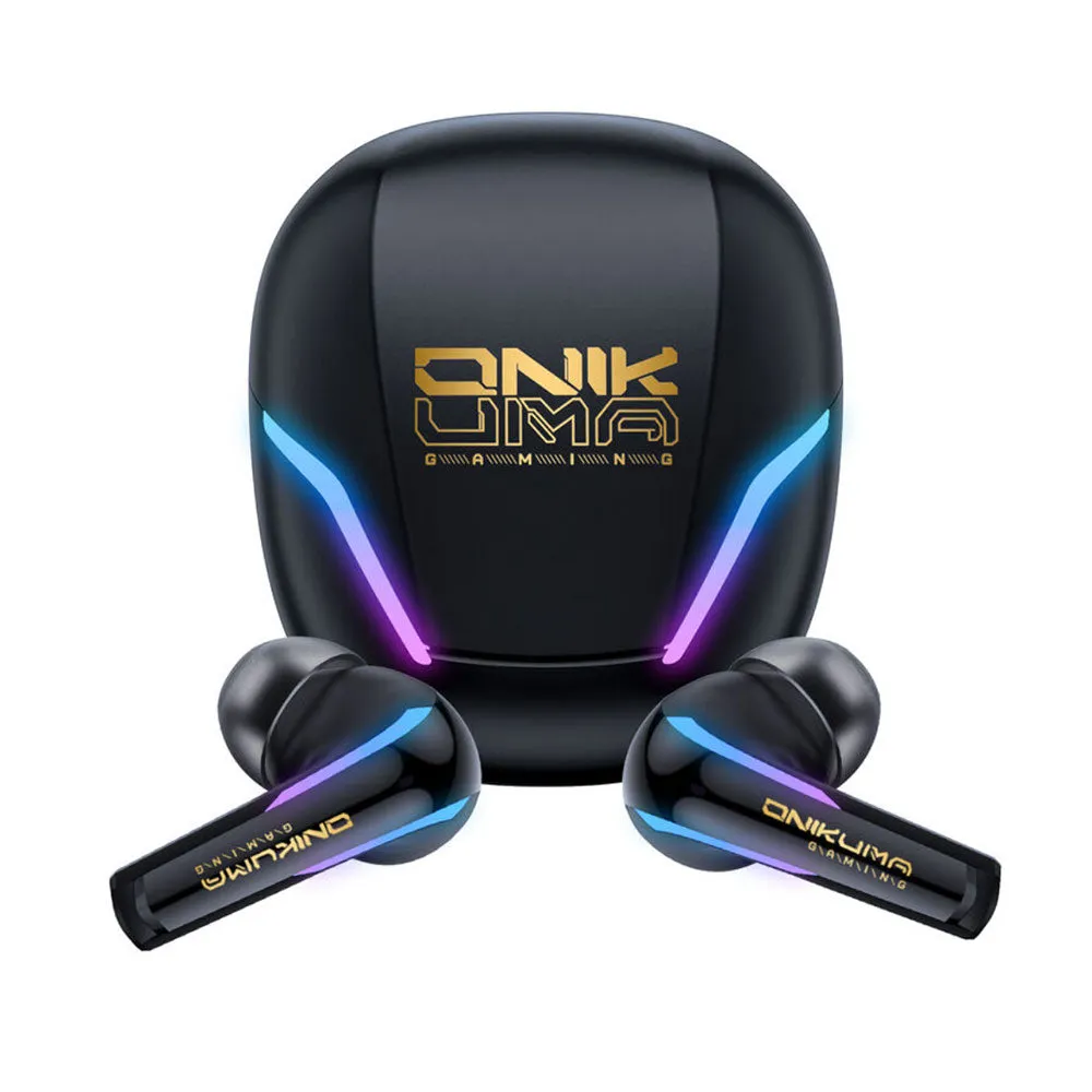 ONIKUMA T27 Dual-Mode Wireless Earbuds - 2.4G + Bluetooth 5.3, Black