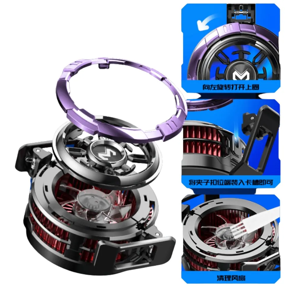 MEMO CX08 Pro 15W Gaming Phone Cooler, Magnetic & Clip, RGB, Type-C