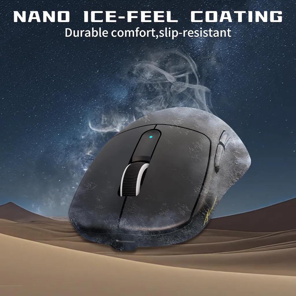 Attack Shark V5 Ultra-Light Tri-Mode Wireless Gaming Mouse, 42K DPI, Black