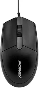 Forev FV-132 Wired Optical Office Mouse – Black, 3 Buttons