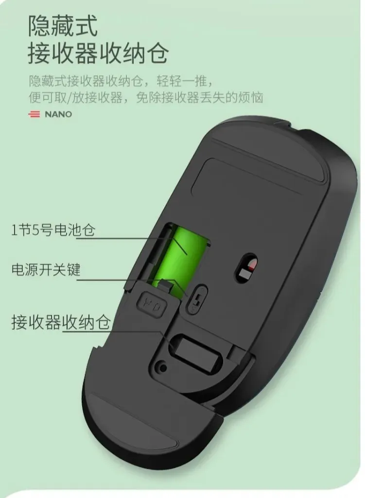 img_4Ghz Wireless Silent Mouse – 10m Range – 160f0DPI - 4 Buttons – Metal Scroll _ Battery.webp