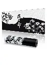 Japanese Black _ White Flowers Gaming Mouse Pad Ma.webp