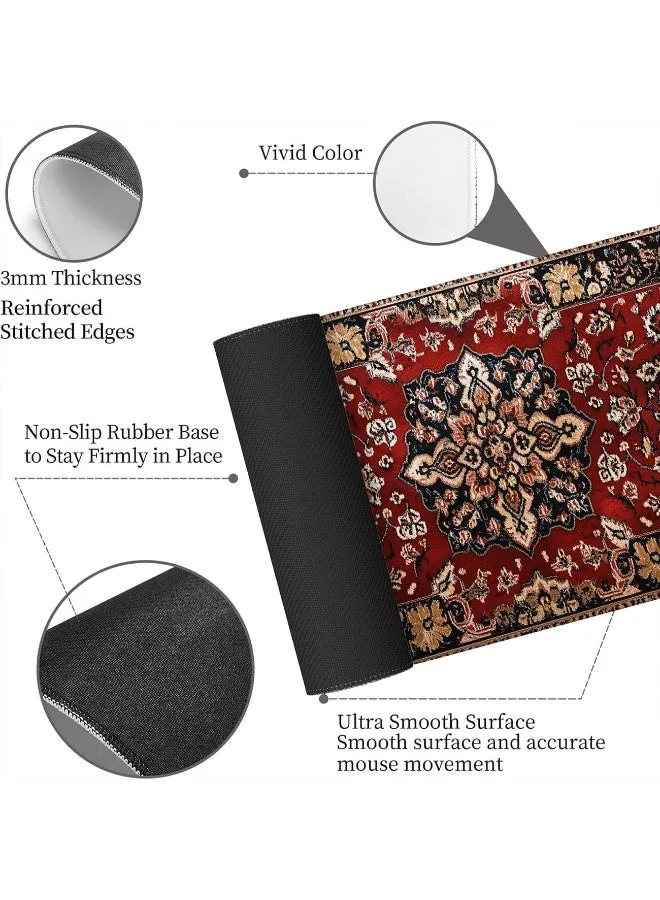 Bohemian Gaming Largبe Mouse Pad Retro Boho Red _8”.webp