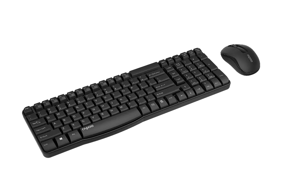 Rapoo X1800S Wireless Keyboard & Mouse Combo, Arabic/English, Black