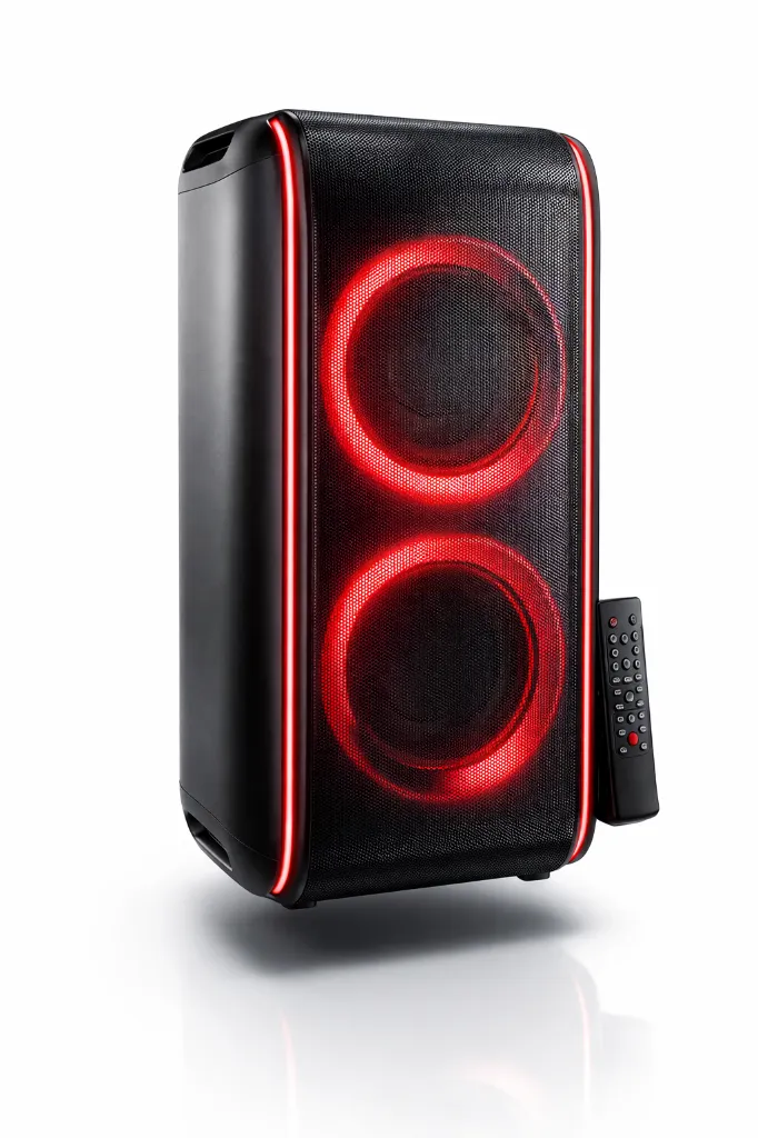 VOX Party Box 6001 Portable Bluetooth Karaoke Speaker – 2×5" Woofers, RGB & Remote