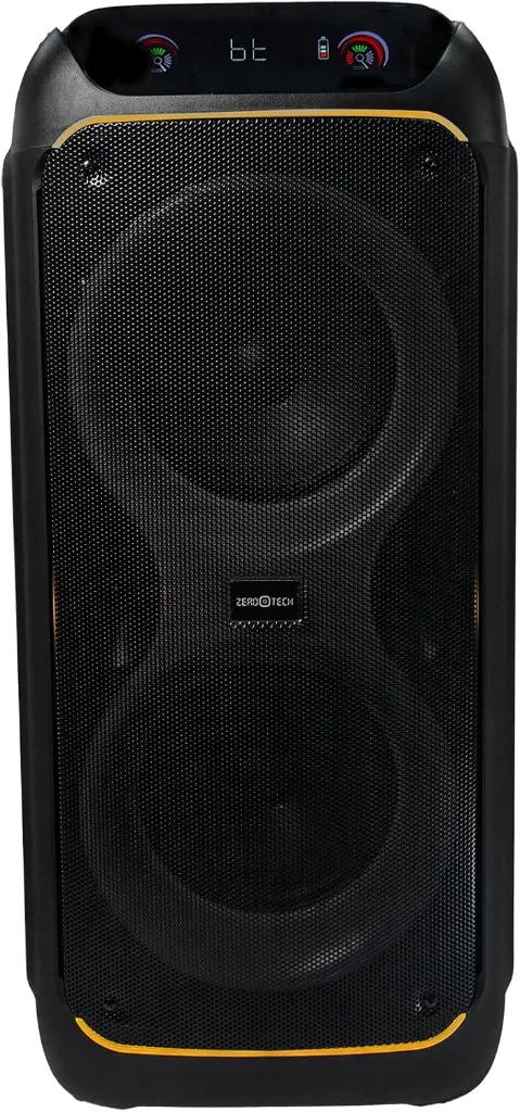 Zerotech Dual 8-Inch Bluetooth Party Speaker, 100W (2×50W), Black