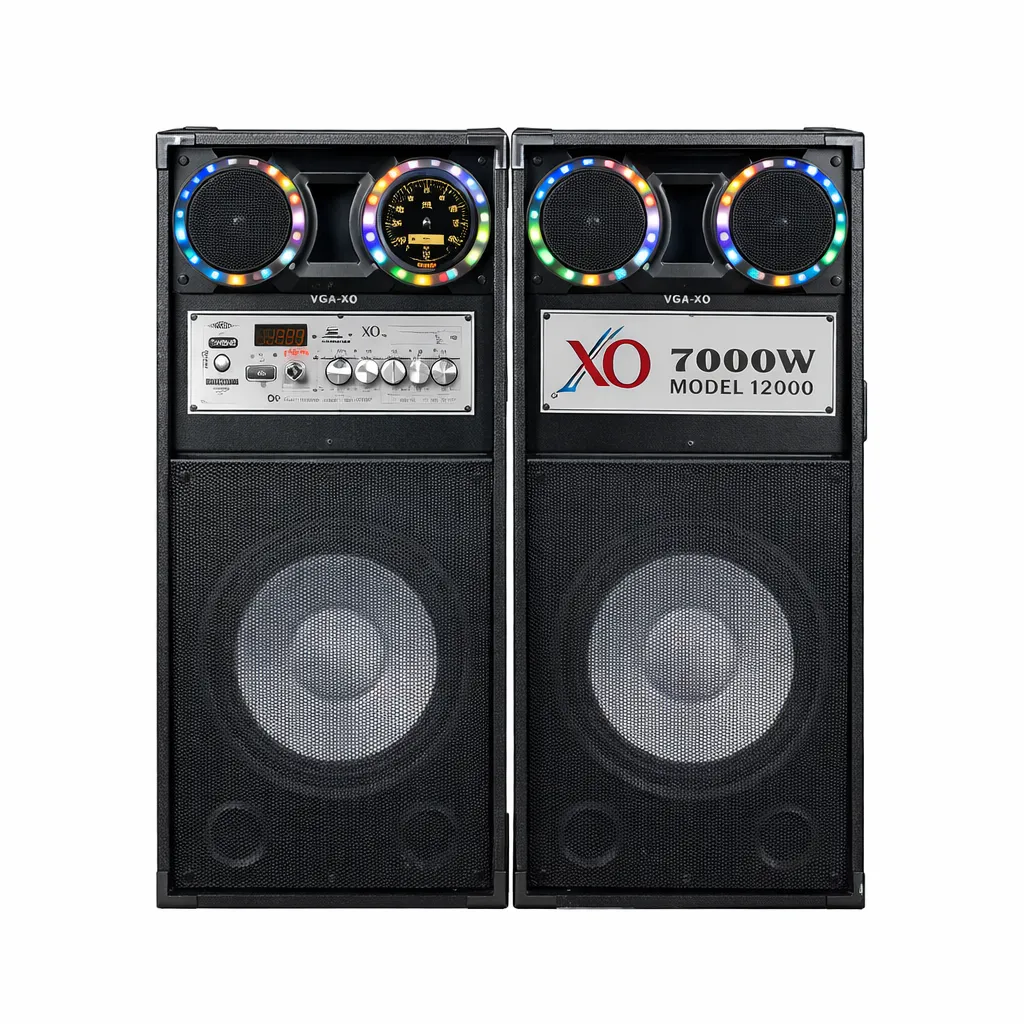 XO Subwoofer Speaker 12-Inch with Bluetooth, USB, SD, FM Radio and RGB Lighting