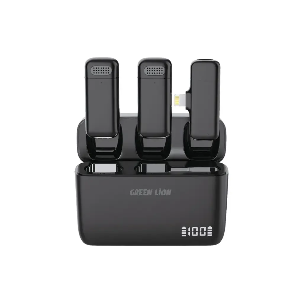 [GNDCTWMICLGBK] Green Lion Duo Cast Wireless Mic - Black (Lightning).webp