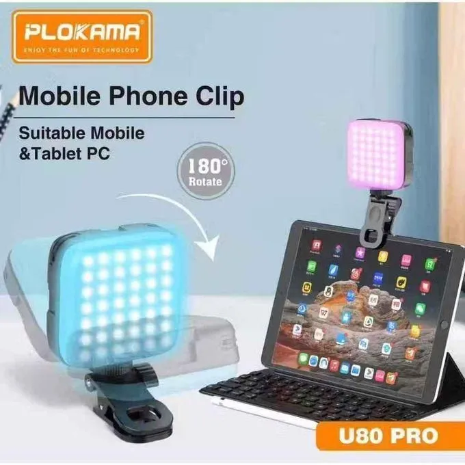 Plokama U80 Pro Portable RGB LED Light for Phone, 3000K-9900K