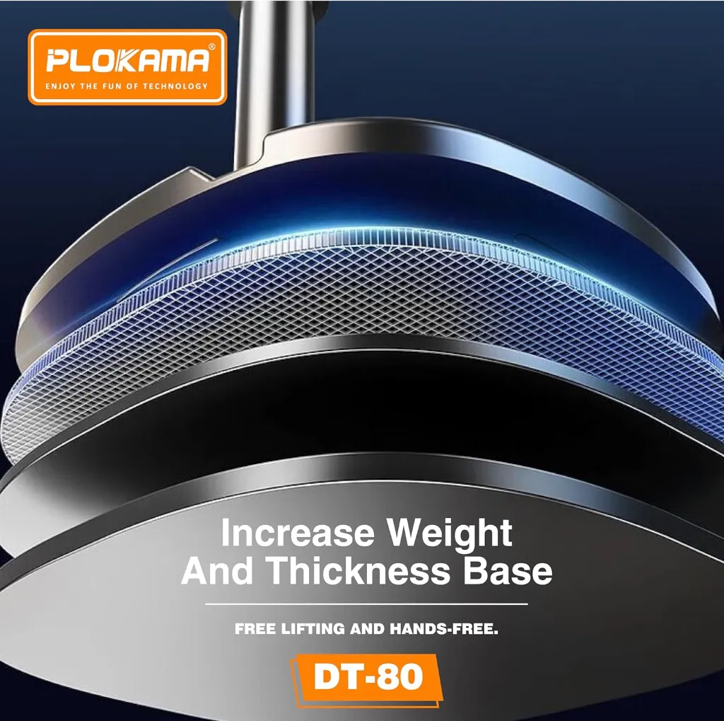 PLOKAMA DT-80 Tabletop Phone & Tablet Holder - 360° Rotating Stand