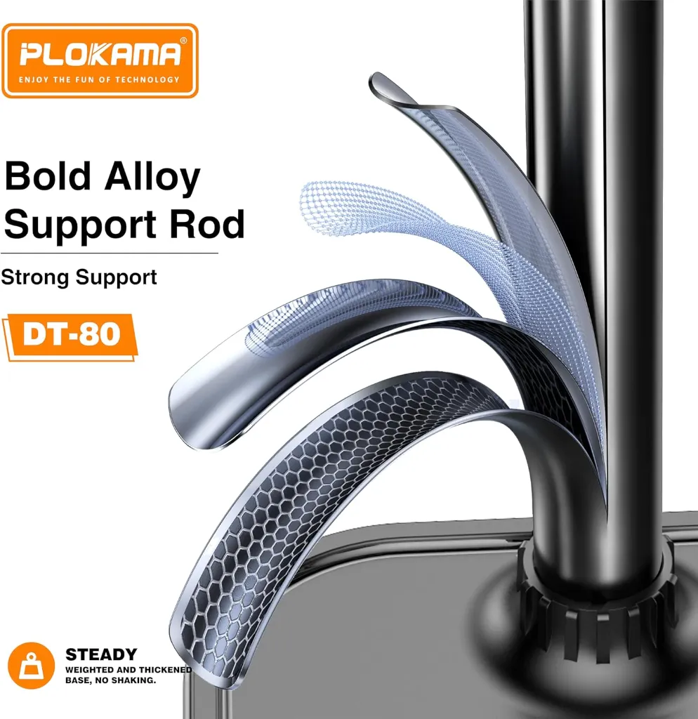 PLOKAMA DT-80 Tabletop Phone & Tablet Holder - 360° Rotating Stand