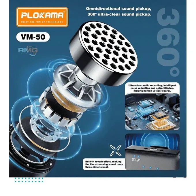 Plokama VM50 2.4GHz Wireless Lavalier Microphone, Single Mic