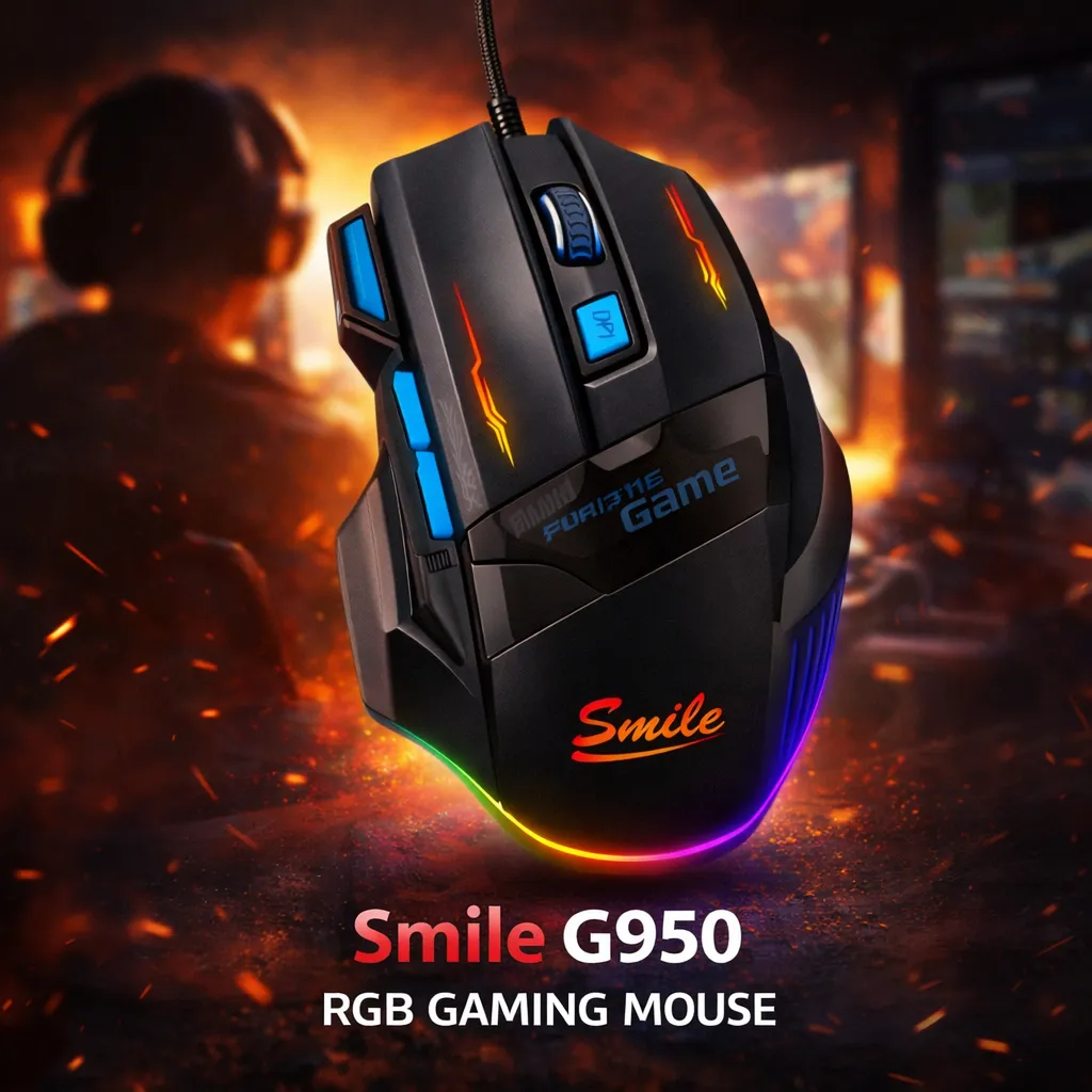 Smile G1000 Wired RGB Gaming Mouse, Optical