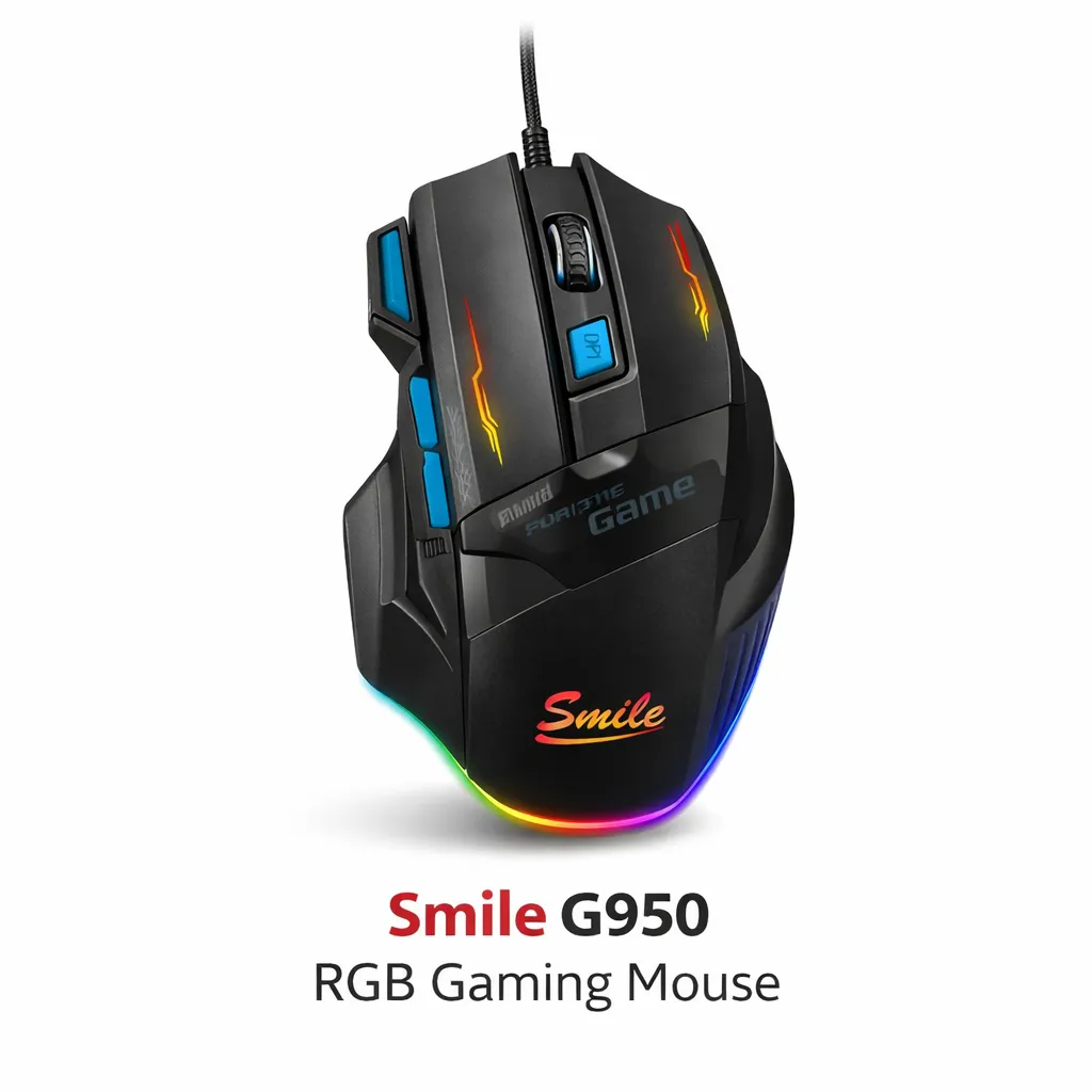 Smile G1000 Wired RGB Gaming Mouse, Optical
