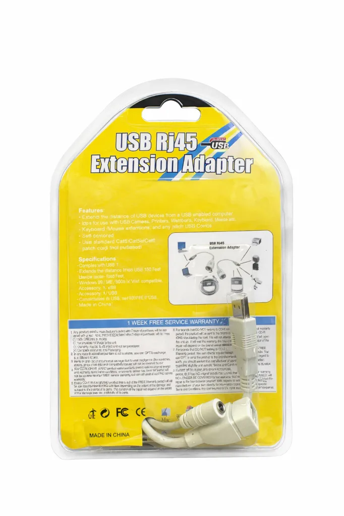 طقم موسّع USB عبر Ethernet مع محول طاقة - حتى 150 قدم (45.7 م)، USB 2.0