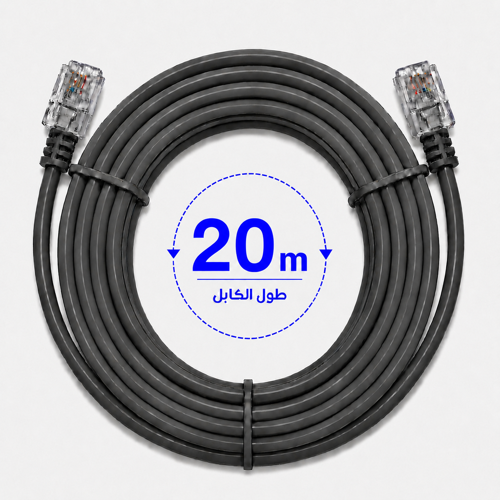[TE 20M] Telephone Cable 2 Wire Crimped Gray 20 Meter