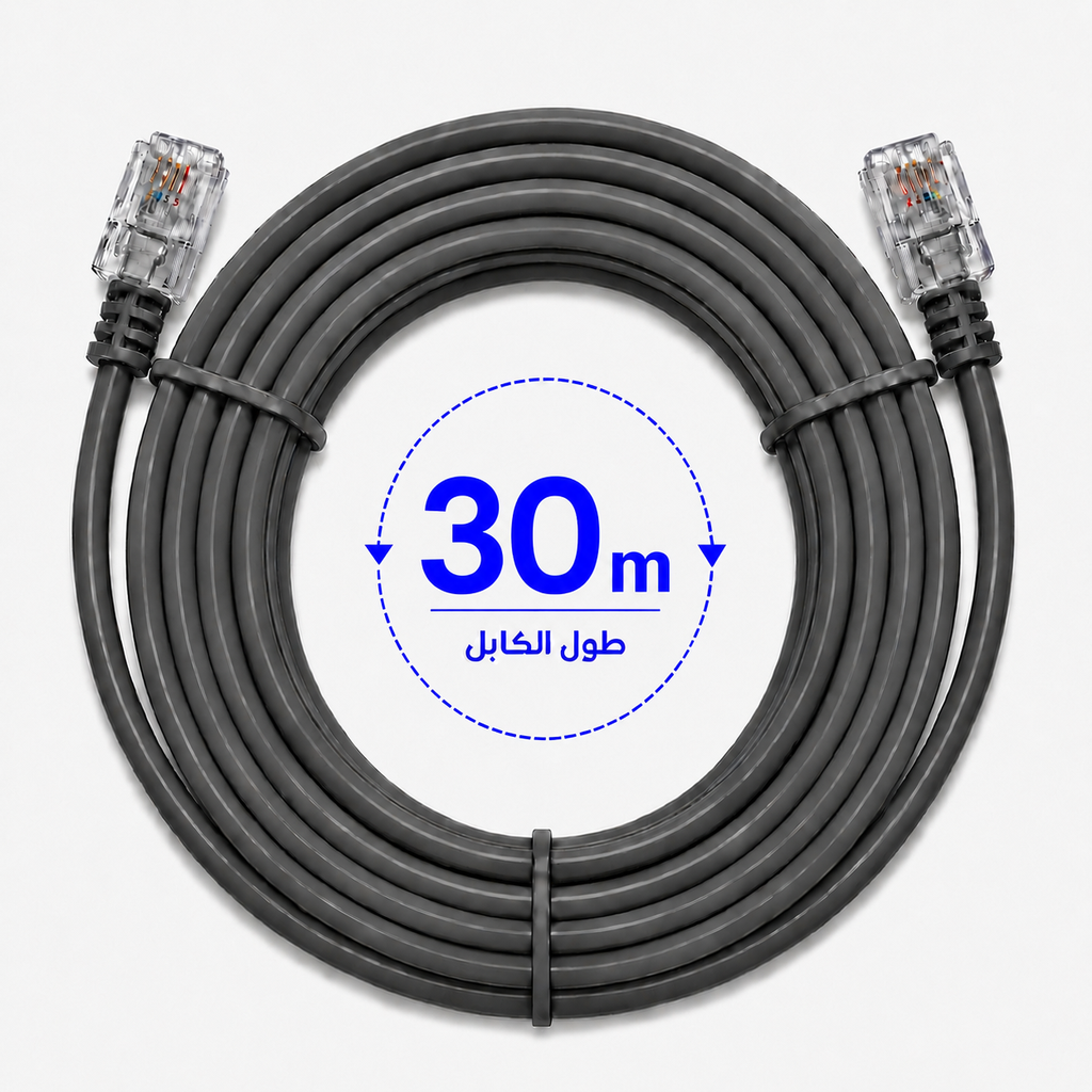 [TE 30m] Telephone Cable 2 Wire Crimped Gray 30 Meter