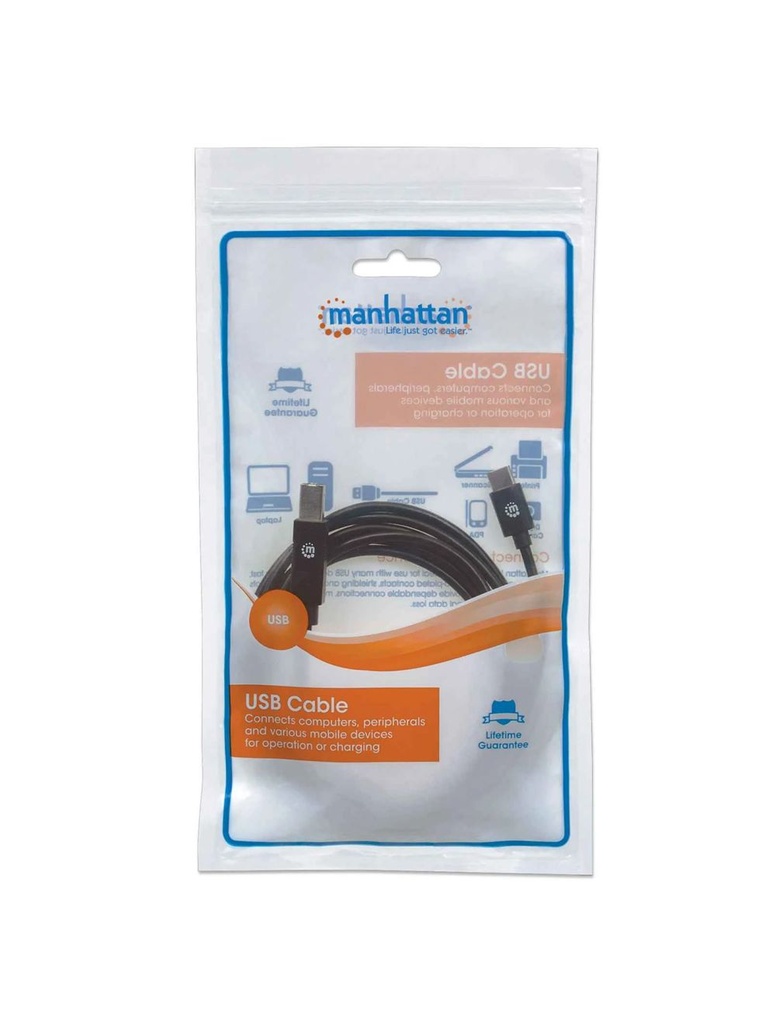 Manhattan Hi-Speed Printer Type-C Male to Type-B Male Cable Printer DC387