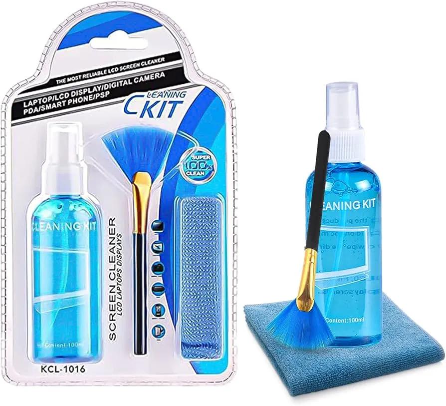 [cleener] LCD Screen Cleaning 3 in 1 Screen Cleaner with Spray Cloth Brush Clean Tool for Laptops, Computers, Mobiles (LCD Screen Cleaning 3 in 1 Screen Cleaner with Spray Cloth Brush Clean Tool)