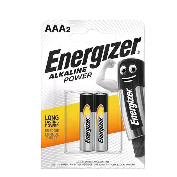 Energizer AAA Alkaline Batteries, 2 Pieces