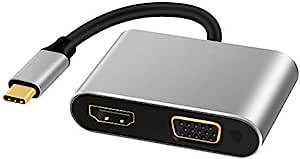 USB C to HDMI VGA Adapter, Type C Hub Adapter with USB C to HDMI
