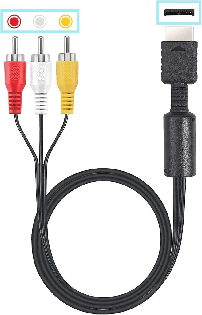 Playstation 3 Audio Video Cables - Game Console Component Accessories Connection Cord, RCA AV to TV Cable for Playstation, PS1, PS2, PS3