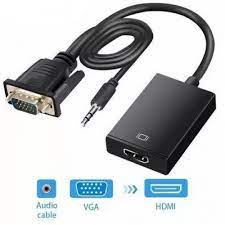 [vga hd] VGA to HDMI Adapter, Converter Male to Female with 3.5MM Audio Jack Full HD 1080P