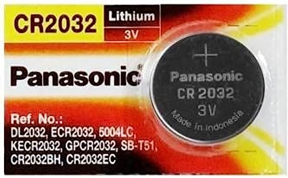 Panasonic CR2032 Lithium Coin Battery, 3 V, Single