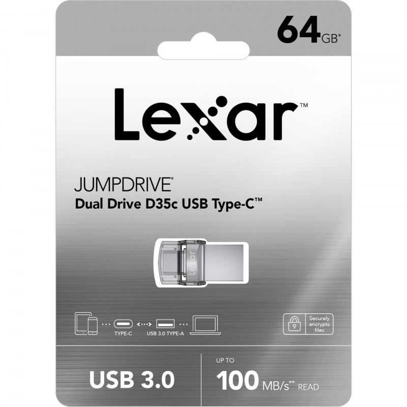 JumpDrive Dual Drive D35c Type-C/Type-A (USB 3.0) 64GB