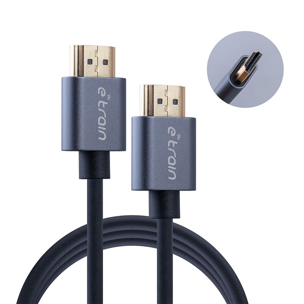 E-train DC890 HDMI to HDMI Round Cable 1.2M Gold Plated - Black