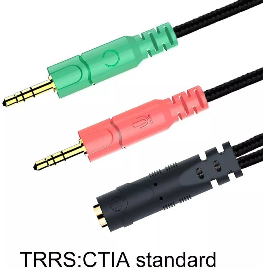 [سللك سماعه] Converter audio  from PC  Mic + Headphone smart to phone 3.5 mm socket  to one socket  