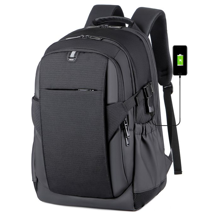 RAHALA 2209 17-Inch THREE Compartment Laptop Travel Waterproof Business With USB Charging, Black