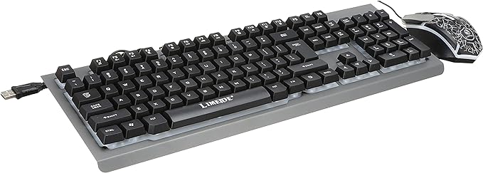 Limeide t23 metal-luminous gaming mouse and keyboard combo - multi color
