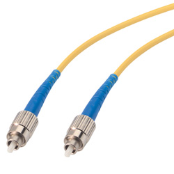 Fiber Optic Patch Cord Simplex FC to FC Single Mode Fiber, OFNR, Yellow 2.0mm jacket, 3m