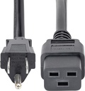 Heavy Duty Power Cable Cord, NEMA 5-15P to C19 AC Power Cord, 15A 125V, 14AWG, Computer Power Cord, Heavy Gauge Power Cable for PDUs and Network Equipment, UL Listed 