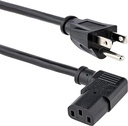 NEMA 5-15P to Right-Angle C13 Power Cord, 10 A, 125 V