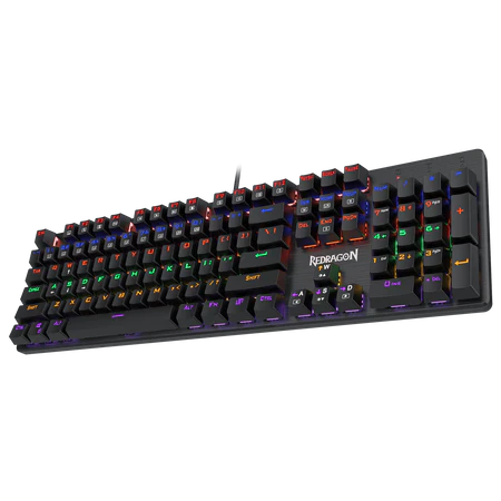 Redragon K608 Valheim Mechanical Gaming Keyboard, Tactile and Clicky Blue Switch, 104 Keys, LED Rainbow Backlit, Wired Keyboard, Full-Key Rollover, Ergonomic Keyboard, for Office and Gaming